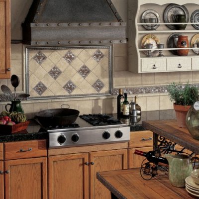 Kitchen Backsplash with Metals